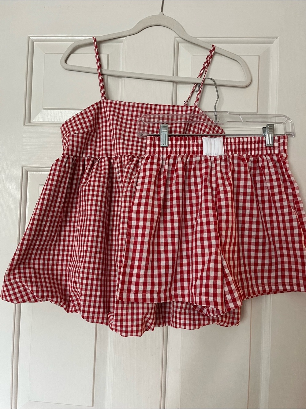 Red & White Gingham Two-Piece Set | Size Small
